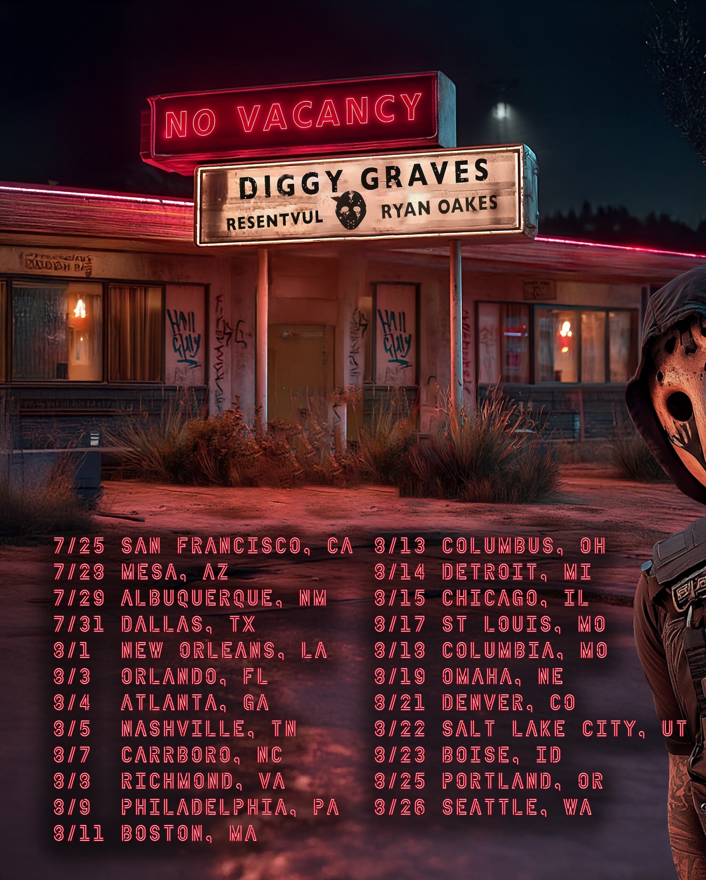 Diggy Graves The No Vacancy Tour Poster 2026